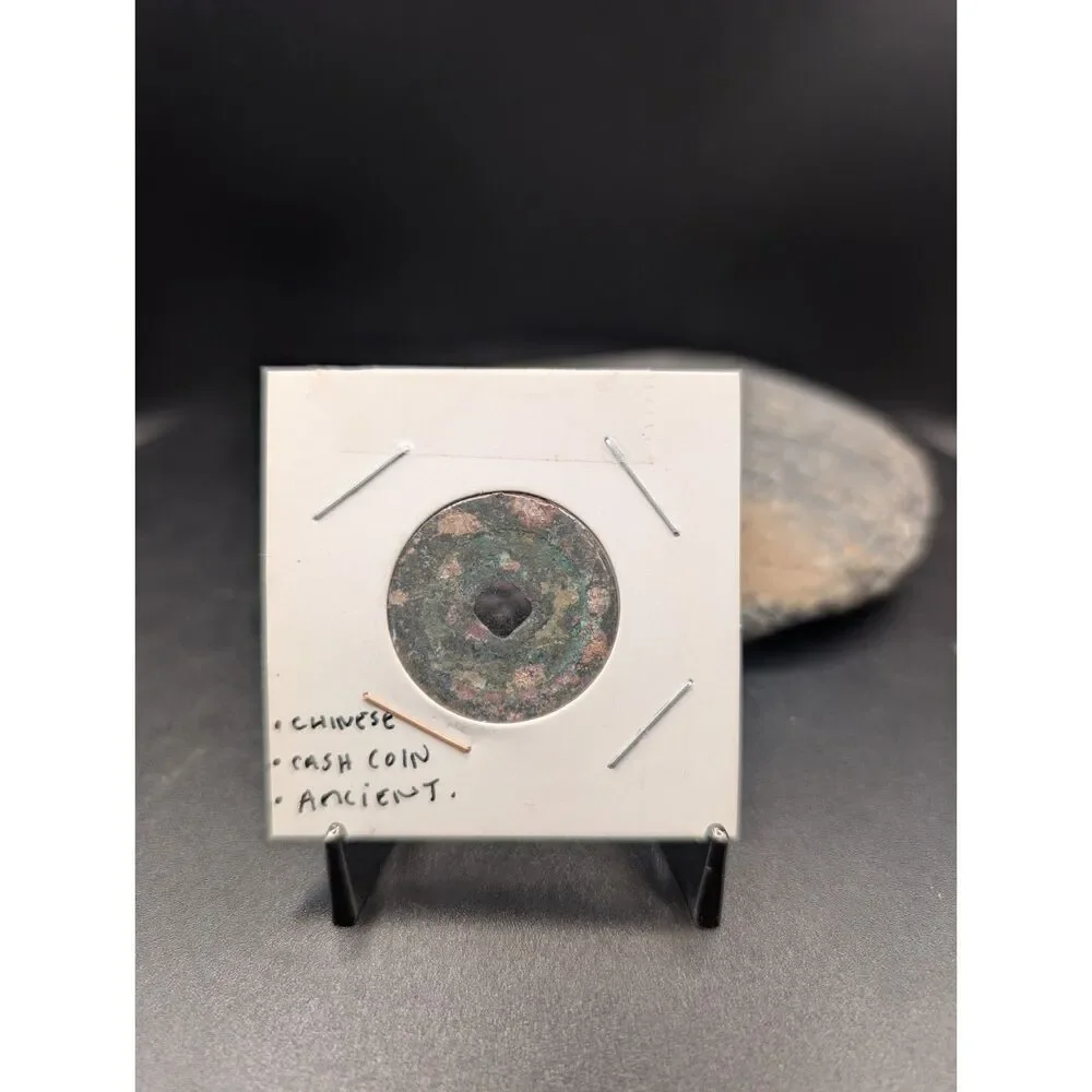 Ancient Chinese Cash Coin • Square‑Hole Bronze • Qing‑Era Style